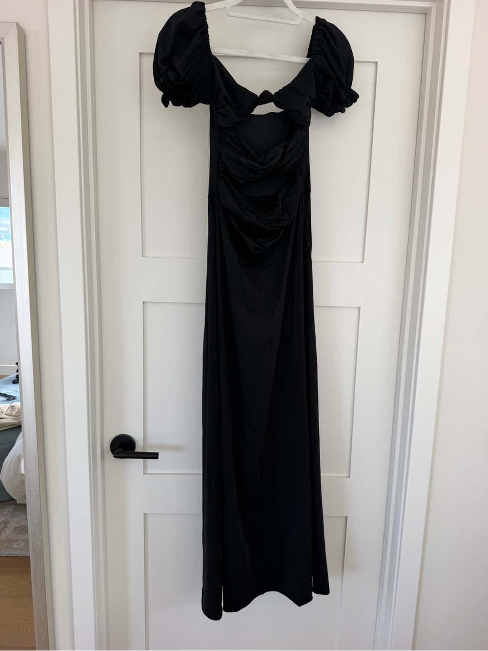 Agua by Agua Bendita Black Puff-Sleeve Cutout Maxi Dress